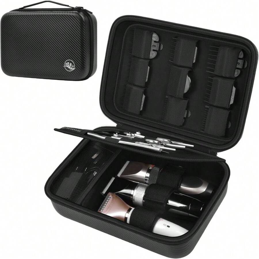 ALKOO Sac d'accessoires de barbier pour tondeuses et fournitures, boîte pour tondeuses à cheveux pour hommes, support de rangement portable pour tondeuses, kit de toilettage avec protège-lames et fournitures de barbier (sac seulement). Sac de toilette, sac de voyage de toilette, sac de rangement de maquillage, sac de plage, sac de vacances, fournitures scolaires, essentiels de voyage, pour dames, pour dortoir universitaire, pour salle de bain