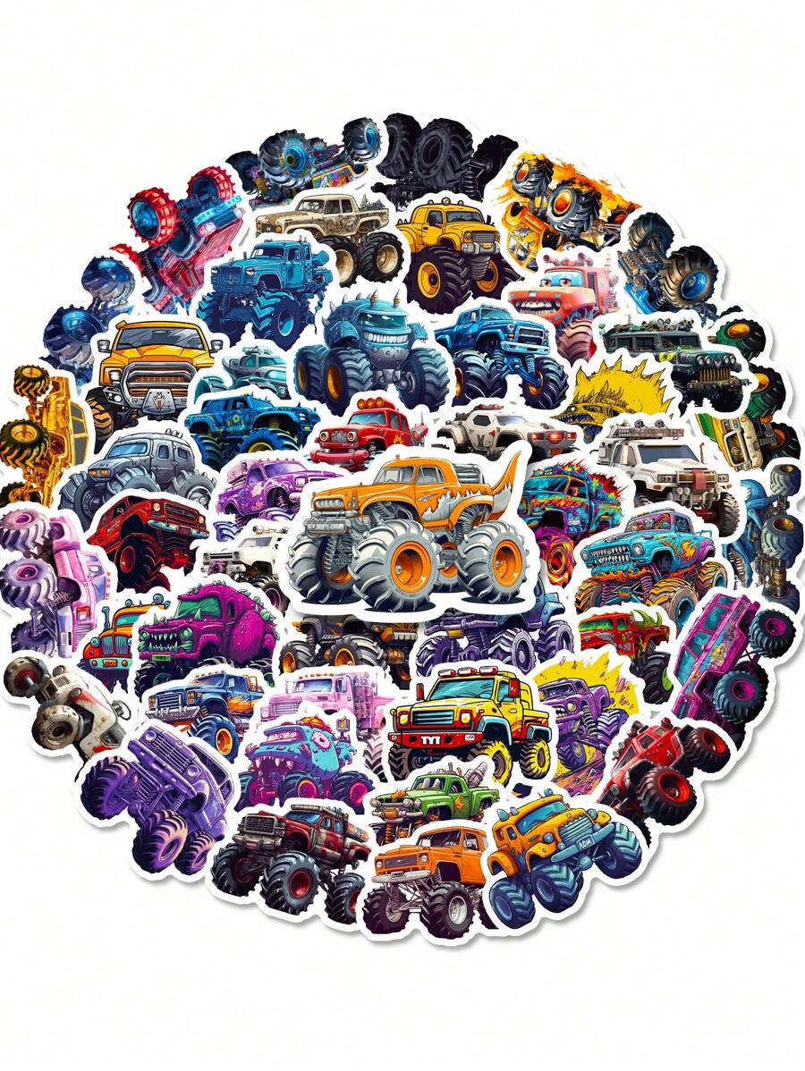 50 Stücke coole LKW Aufkleber, wasserfeste Monster Graffiti LKW Aufkleber im Großeinkauf für Wasserflasche, Laptop, Gepäck, Auto, Geburtstagsdekoration, Schulanfangs Aufkleber für Kinder, Jungen, Erwachsene