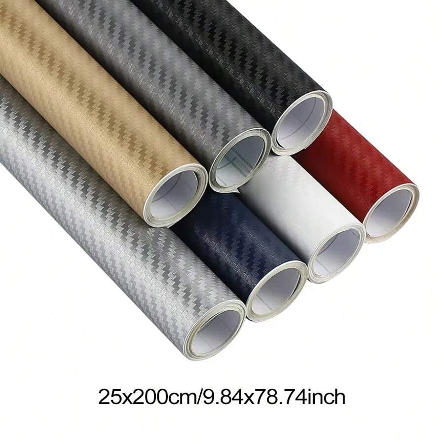 25 cm x 200 cm 3D-Carbonfolienbeschichtung Autoaufkleber, wasserdicht, Dekorative Schutzfolie für Motorrad, Auto Zubehör