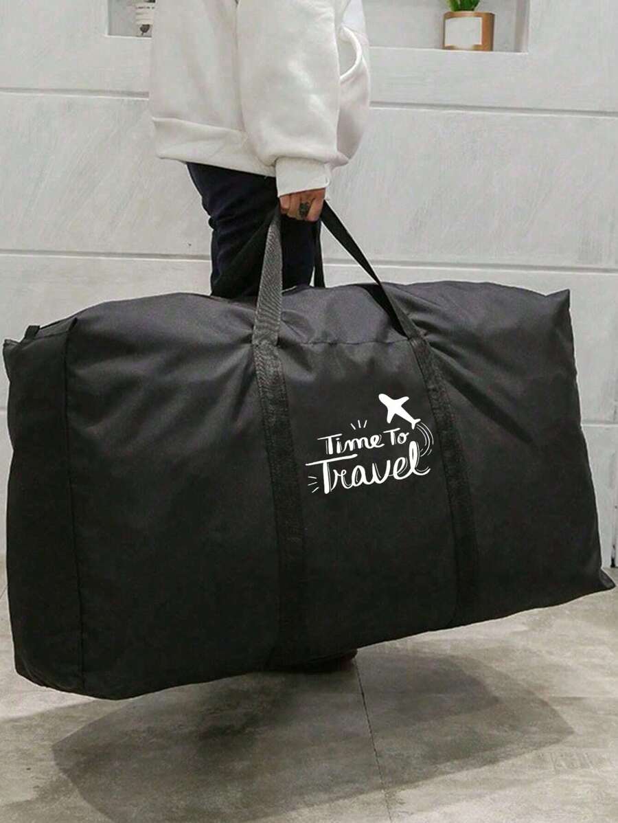 Opvouwbare reistassen Unisex opbergtas, draagbare dameshandtassen heren grote capaciteit bagagetassen, met tijdvliegtuigpatroon, multifunctionele reisaccessoires, bagagetas verhuisdoos Oxford-doek, inpakbagagetas, verhuistas, geschikt voor slaapzalen, huurhuizen, schoolslaapzalen, vochtbestendige en stofdichte opbergtassen voor kleding en quilttassen