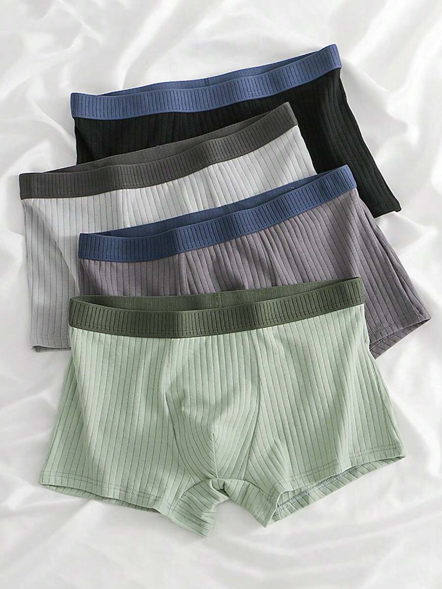 4pcs Comfortable Men's Underwear Briefs, Teenage Boxer Shorts, Men's Innerwear