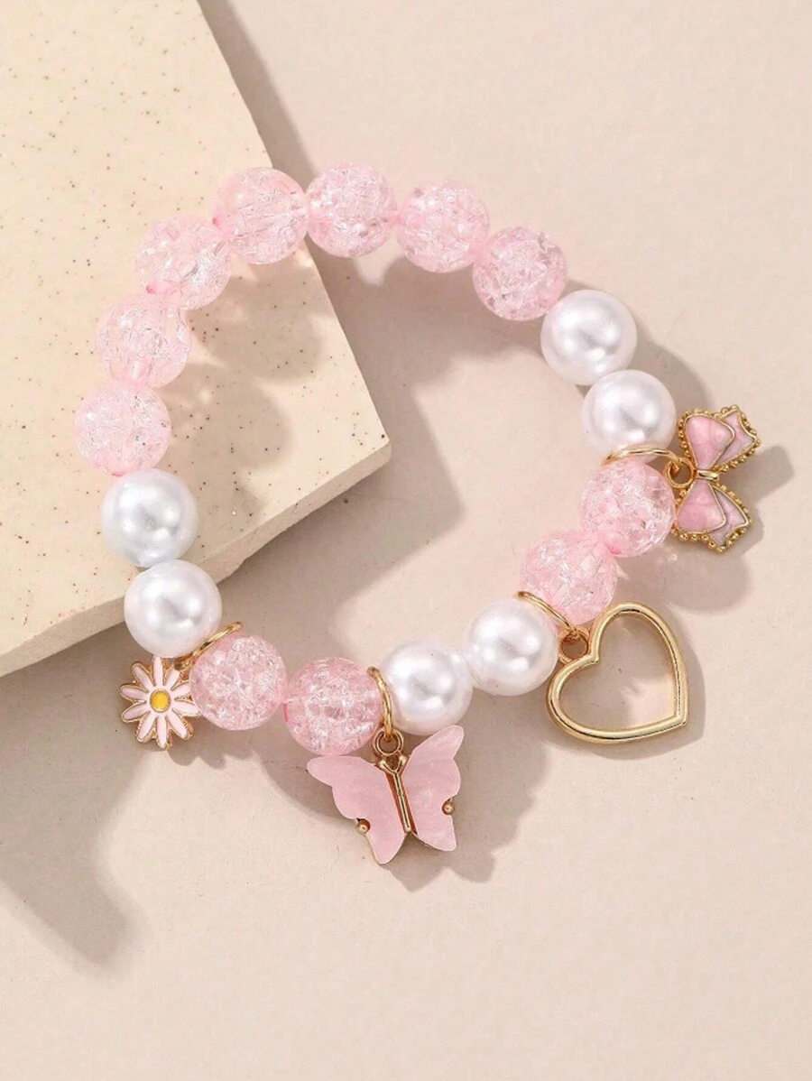 1pc Butterfly Crystal Beads Children's Bracelet