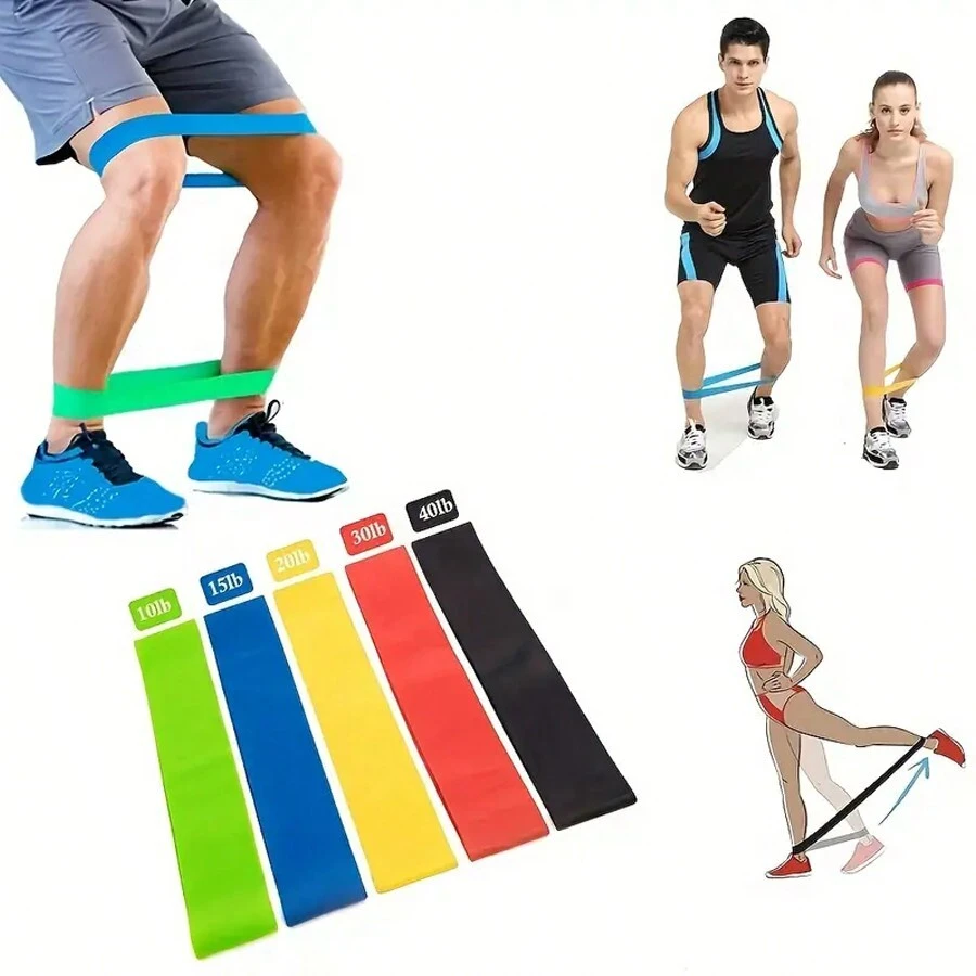 5 Stücke hochwertige Widerstandsbänder, geeignet für Yoga, Pilates und Heimtraining - einfach Ihren Körper stärken und formen