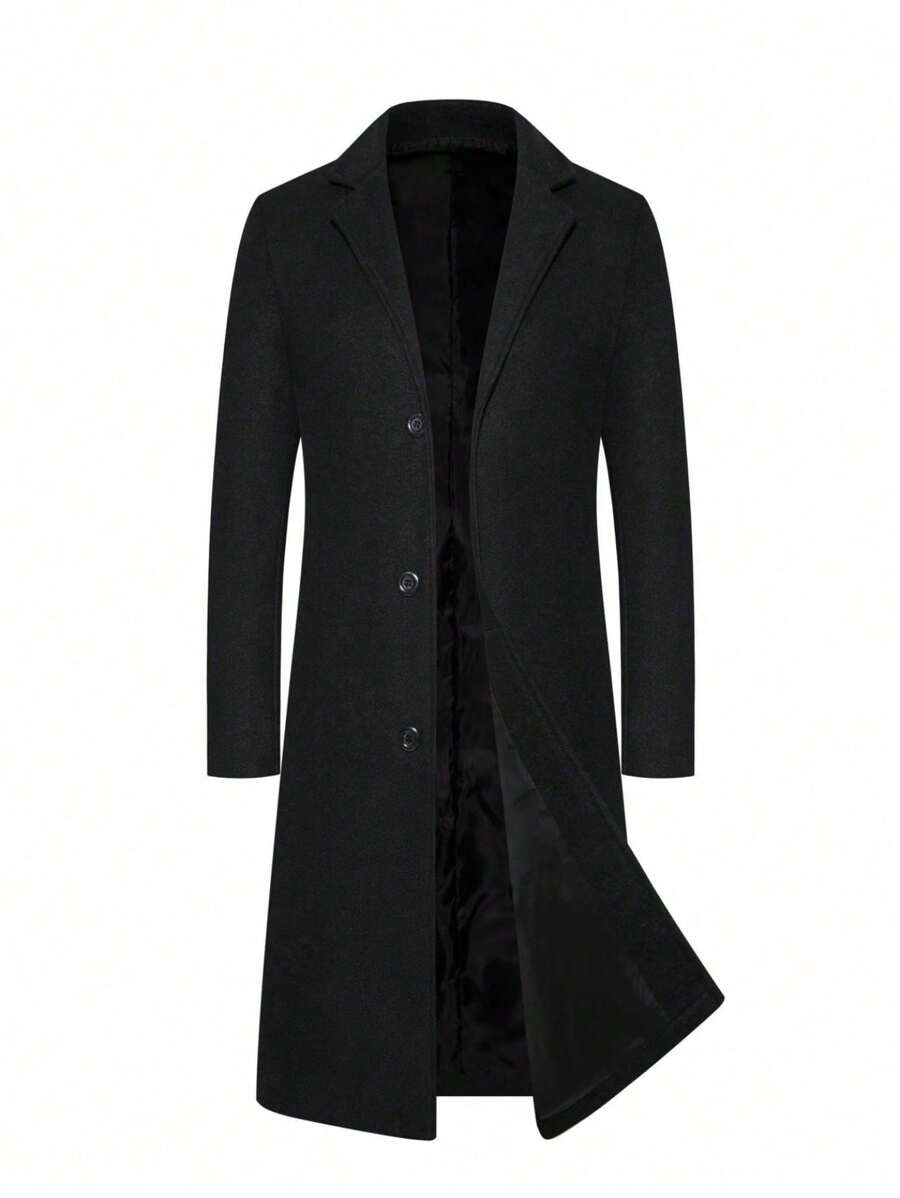 Chaqueta cortavientos de media longitud con botones de color liso para hombre