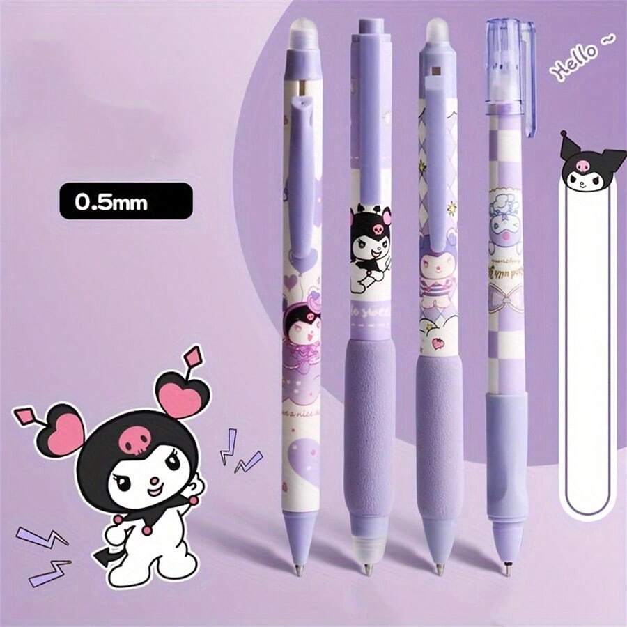 Caneta Esferográfica Apagável Sanrio Coulomb, Tinta Azul, Ponta Média de 0,5mm - Ideal para Uso em Escritório e Escola