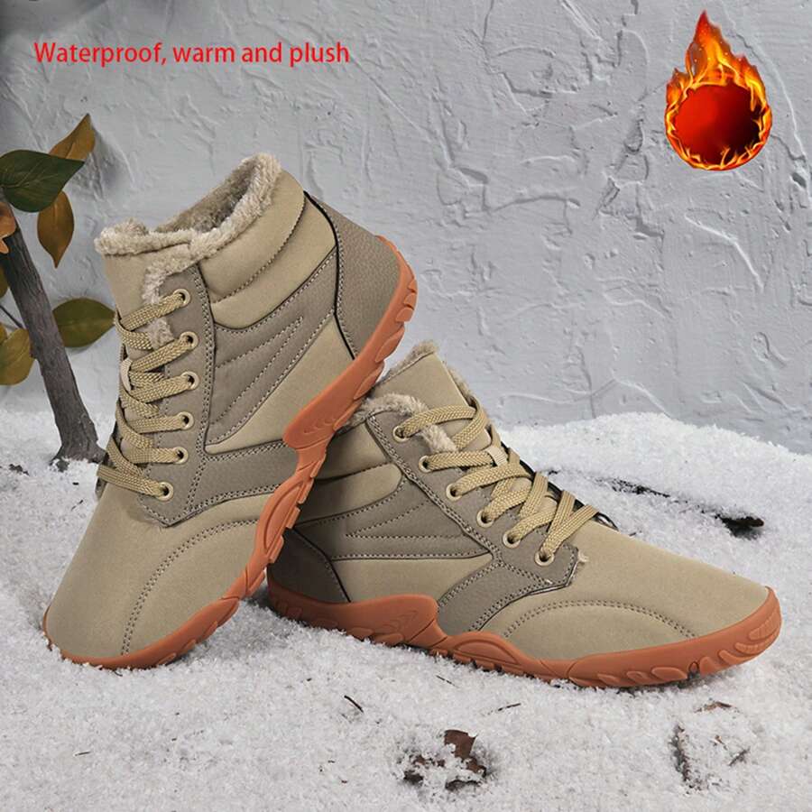 1 par de botas de nieve para mujer para exteriores, impermeables, con forro térmico, zapatos cálidos de invierno para otoño/invierno