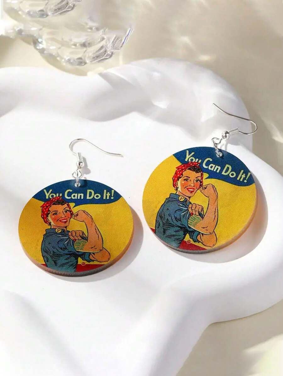 1 Par de Brincos Redondos de Acrílico Simples e Estilosos, Brincos Tipo Piercing de Aço Inoxidável de Estilo Retrô Punk Hip Hop, para Homens e Mulheres