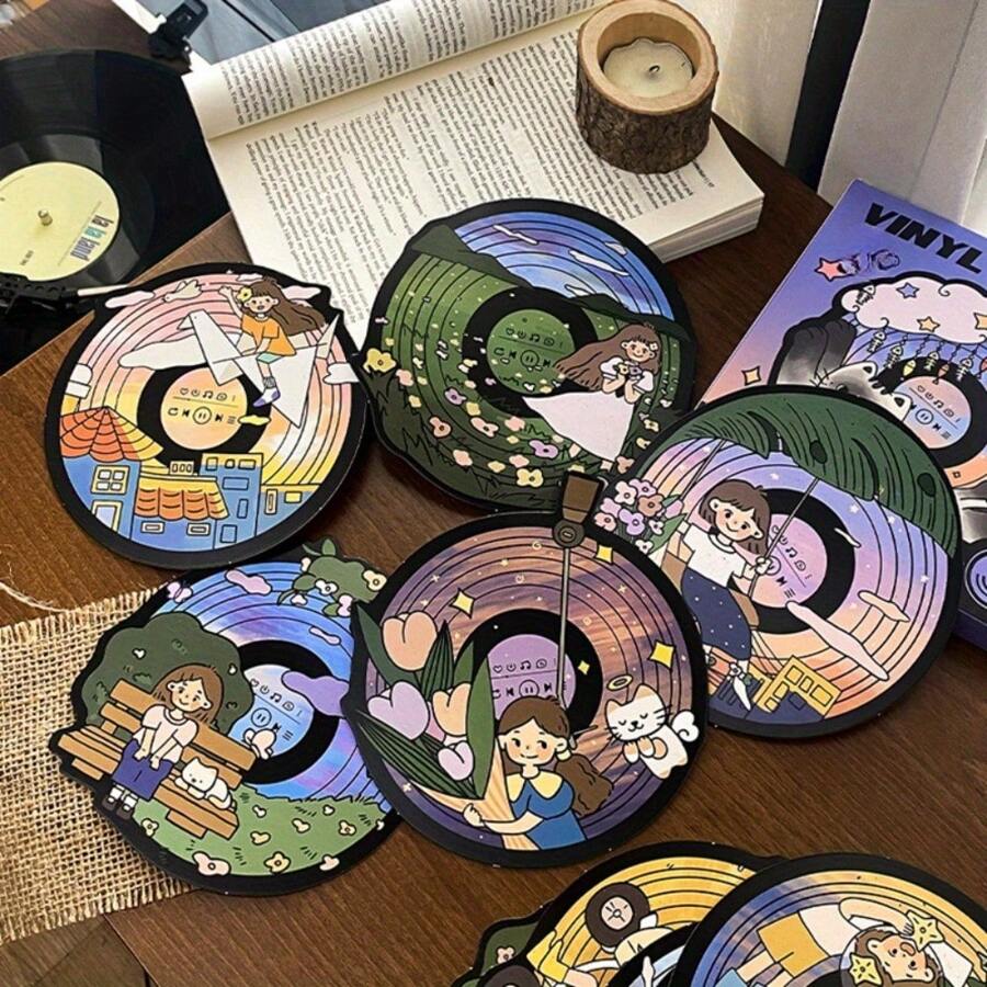 1 set de cărți poștale moi și adorabile cu 24 de bucăți de discuri de vinil și seria de vis dulce, cadou creativ, Valentine, nuntă