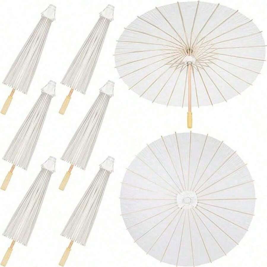 33 Inch (About 83.8 Cm) Paper Umbrella Paper Decoration Chinese Sun Umbrella DIY Oiled Paper Painting Umbrella Crafts Wedding Bridal Party Decoration