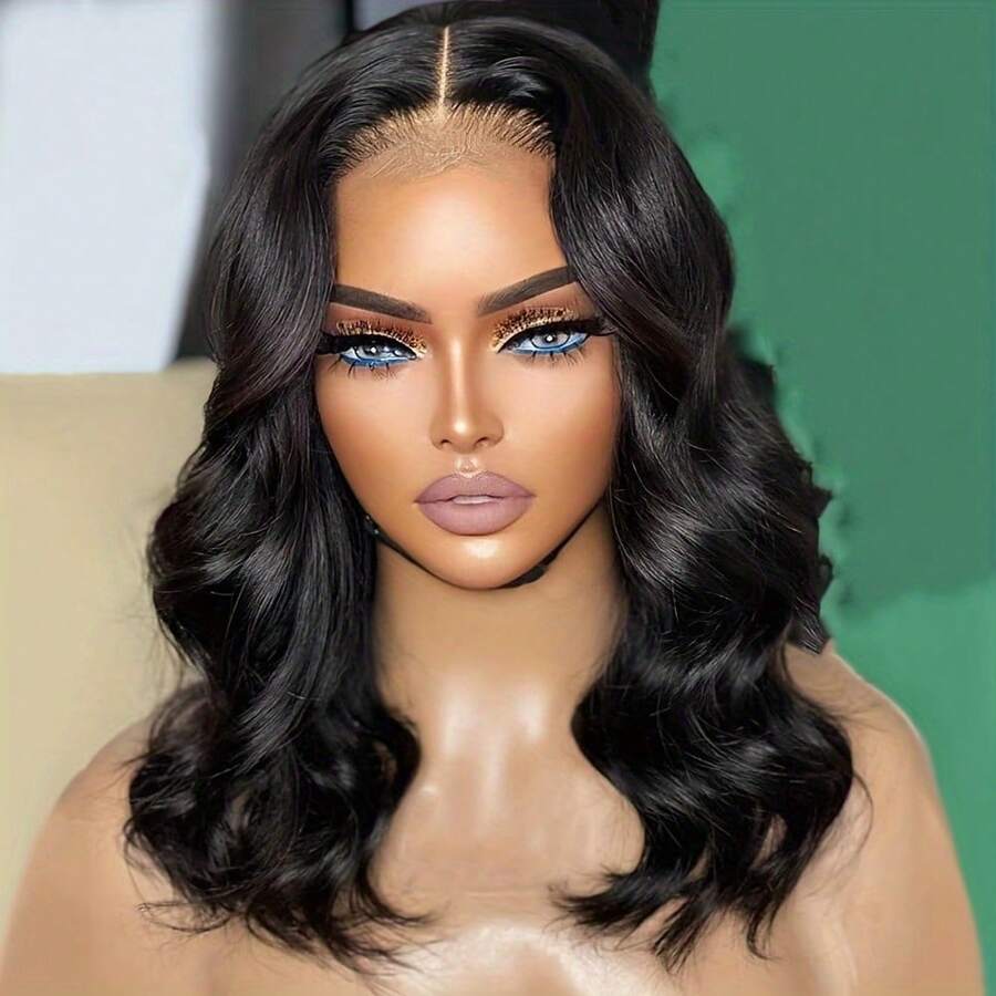 Bob Wig Human Hair 13x4 Body Wave Lace Front Wigs Human Hair Glueless Wigs Human Hair Pre Plucked 150% Density Short Bob Wigs For Women 8-16inch Human Hair Natural Black Color