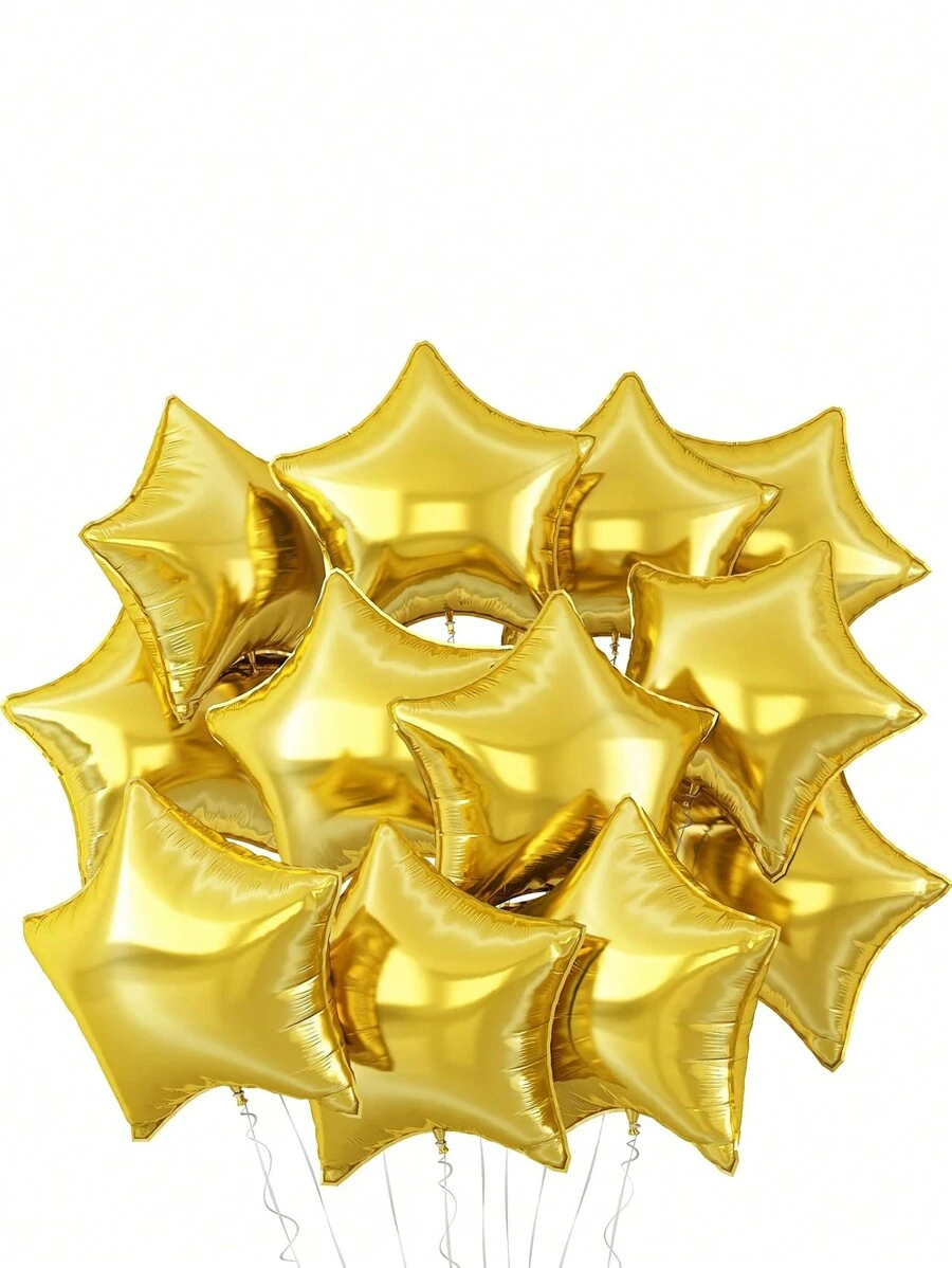 Globo con forma de estrella dorada, 5/10 piezas de globos de lámina con forma de estrella dorada, globo de helio de mirilar dorado grande de 18 pulgadas para decoraciones de graduación, cumpleaños, aniversario y bodas
