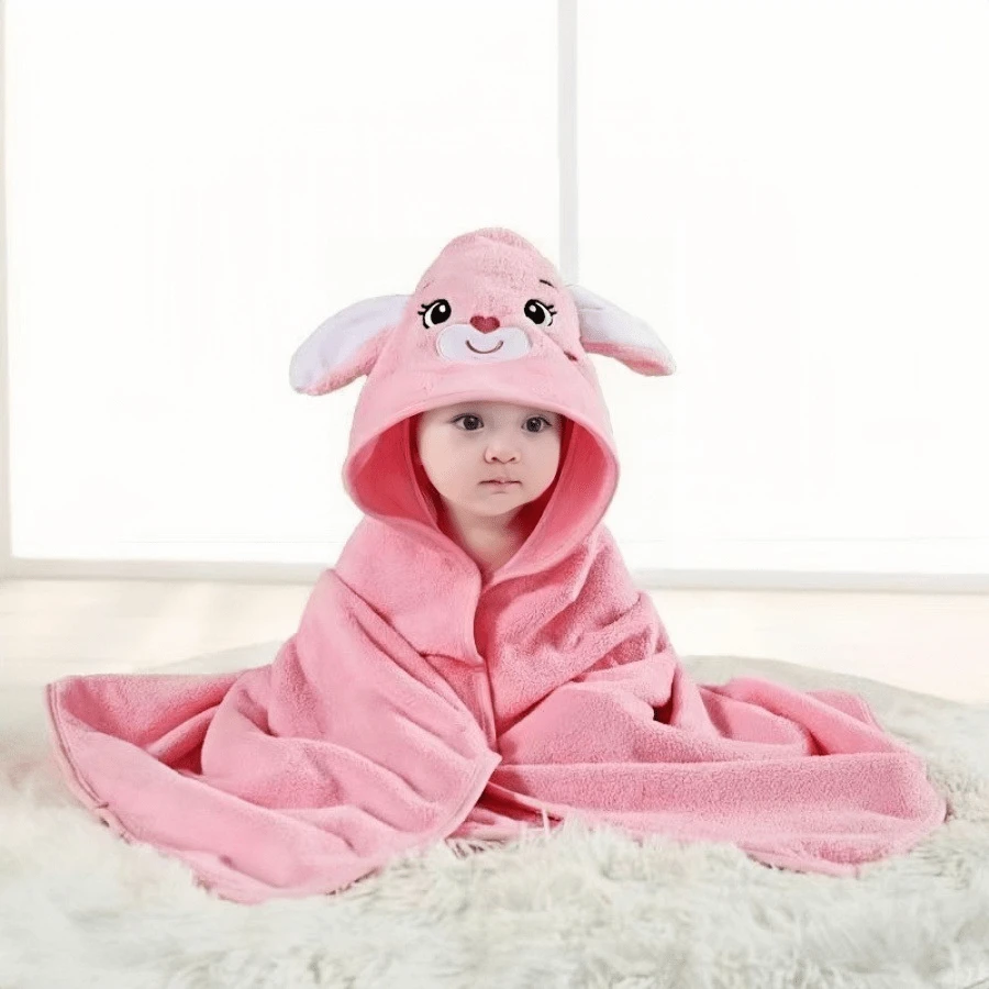 1 pièce Serviette de bain à capuche avec motif animal visage, unisexe. Serviette de bain à capuche unique pour nouveau-né avec design animal. Super doux peignoir de bain à capuche en polaire pour bébé. Serviette à capuche quatre-saisons pour tout-petit
