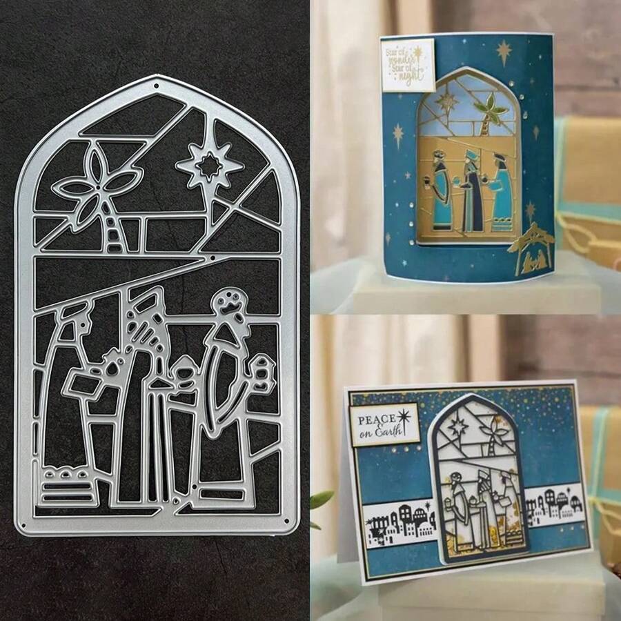 1pc Christmas Nativity Metal Die Cuts, Christian Cutting Dies Cut Stencils DIY Scrapbooking Decorative Embossing Paper Scrapbooking Card Making