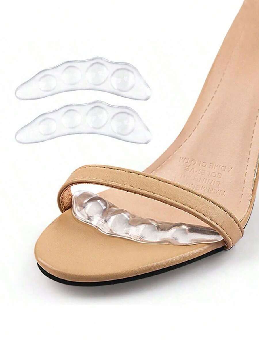2pcs Anti-Slip Metatarsal Pads, Transparent Semi-Size Invisible Insoles, Non-Slip Wear-Resistant Insoles For High Heels Women Pumps And Men Sneakers Shoes Summer Daily Wear