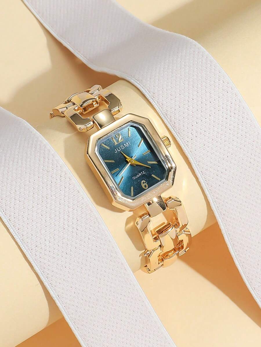 1 pieza/Set Reloj de cuarzo minimalista de moda para adolescentes con patrón de escala y hebilla hueca de acero, adecuado como regalo de cumpleaños, Halloween, Navidad