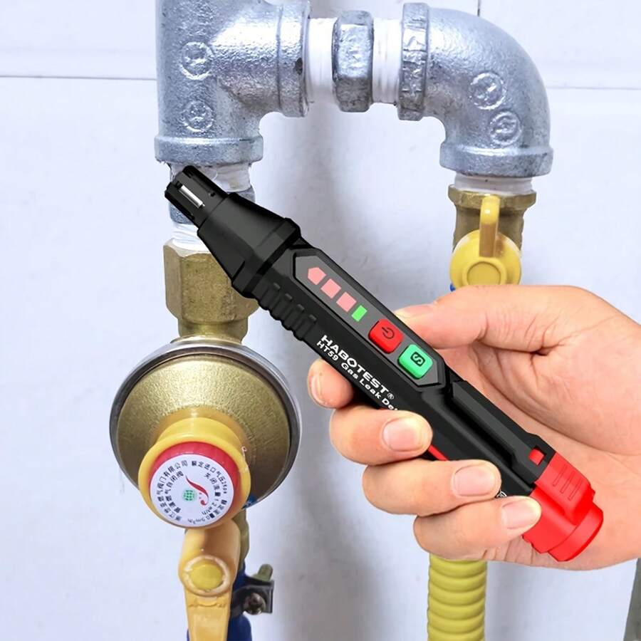 HT59/HT60 Gasleckage-Detektoralarm, Brennbargasmelder mit Ton- und Lichtalarm für alle Arten von entflammbaren Gasen