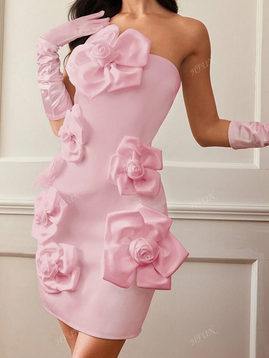 Women's Elegant Floral Bustier Backless Dress, Romantic Style, Valentine's Day Outfit, Spring/Summer, Party Dress, Wedding Guest Dress, Prom Dress
