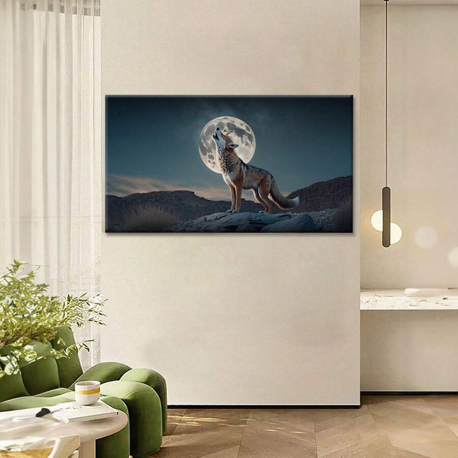 1pcs Wall Painting Canvas Wall Art Animal Photo Art Decoration Canvas Prints Wolf Picture Of Stretched Print On Canvas For Wall Decor Framed Ready To Hang