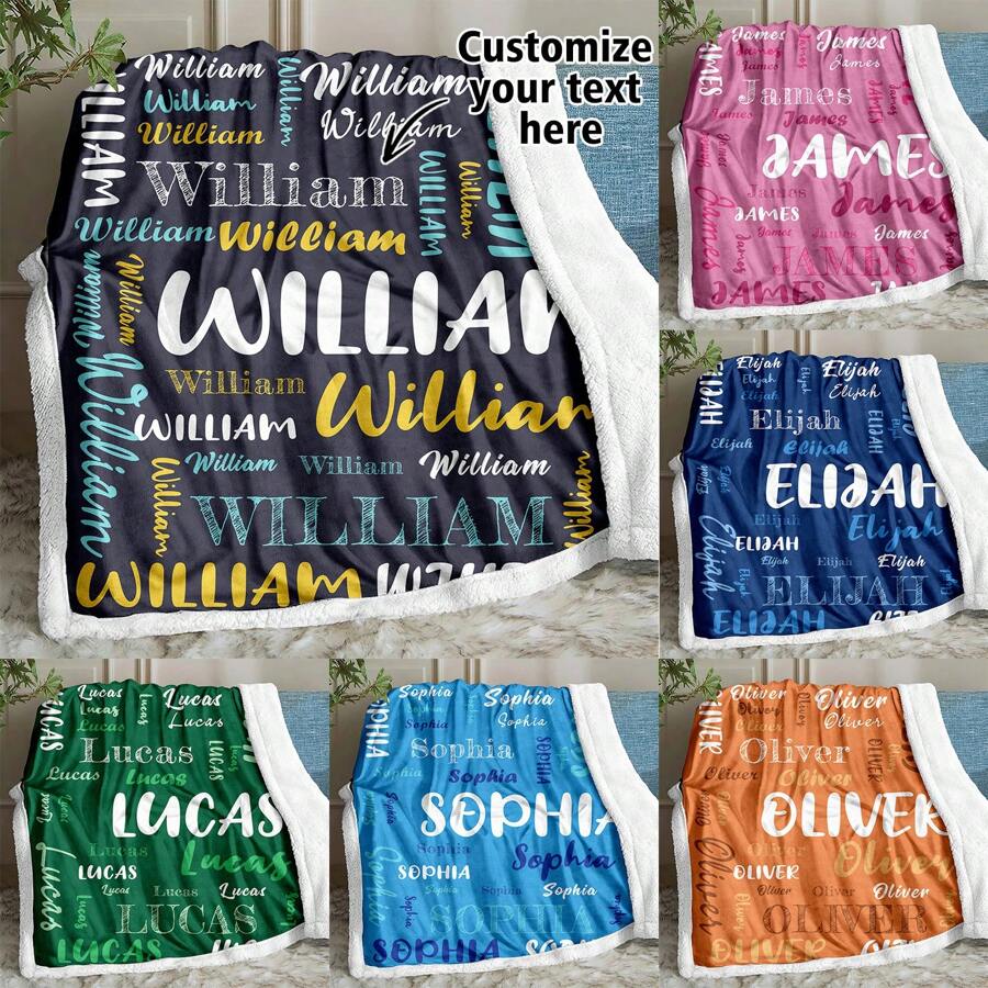 Couverture en laine épaisse personnalisée avec texte personnalisé, couverture douce et chaude pour la sieste, convient pour les canapés, les lits de bureau, les voyages de camping, couverture cadeau de vacances polyvalente