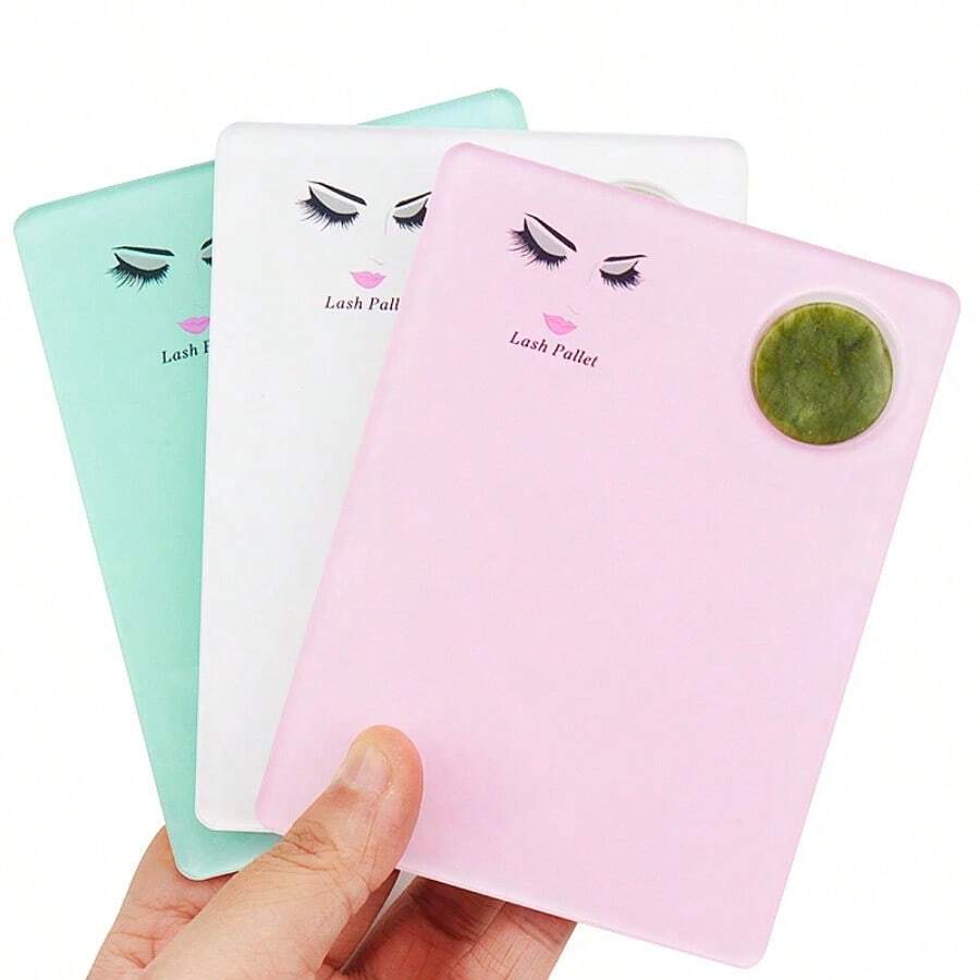 1/2/3pcs Acrylic Jade Stone Eyelash Extension Plate Tray Grafting Lashes Holder Glue Pallet Board Stand Pad Makeup Tools