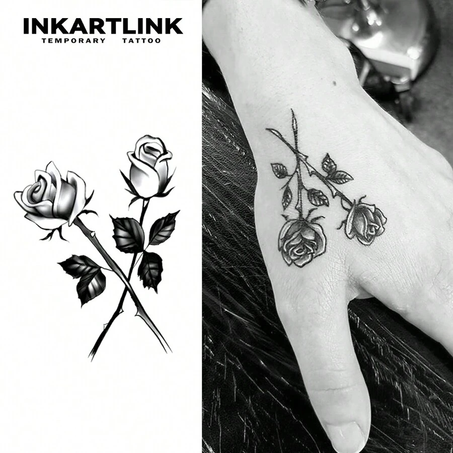 INKARTLINK INKARTLINK Revolutionary Tattoo Technology, Semi-Permanent Tattoos, Rose Flower, Realistic Tattoos, Meaningful Tattoos, Temporary Tattoos, Waterproof, Authentic Tattoo Appearance, Niche Design Tattoos, Juice Tattoos, Plant Tattoos