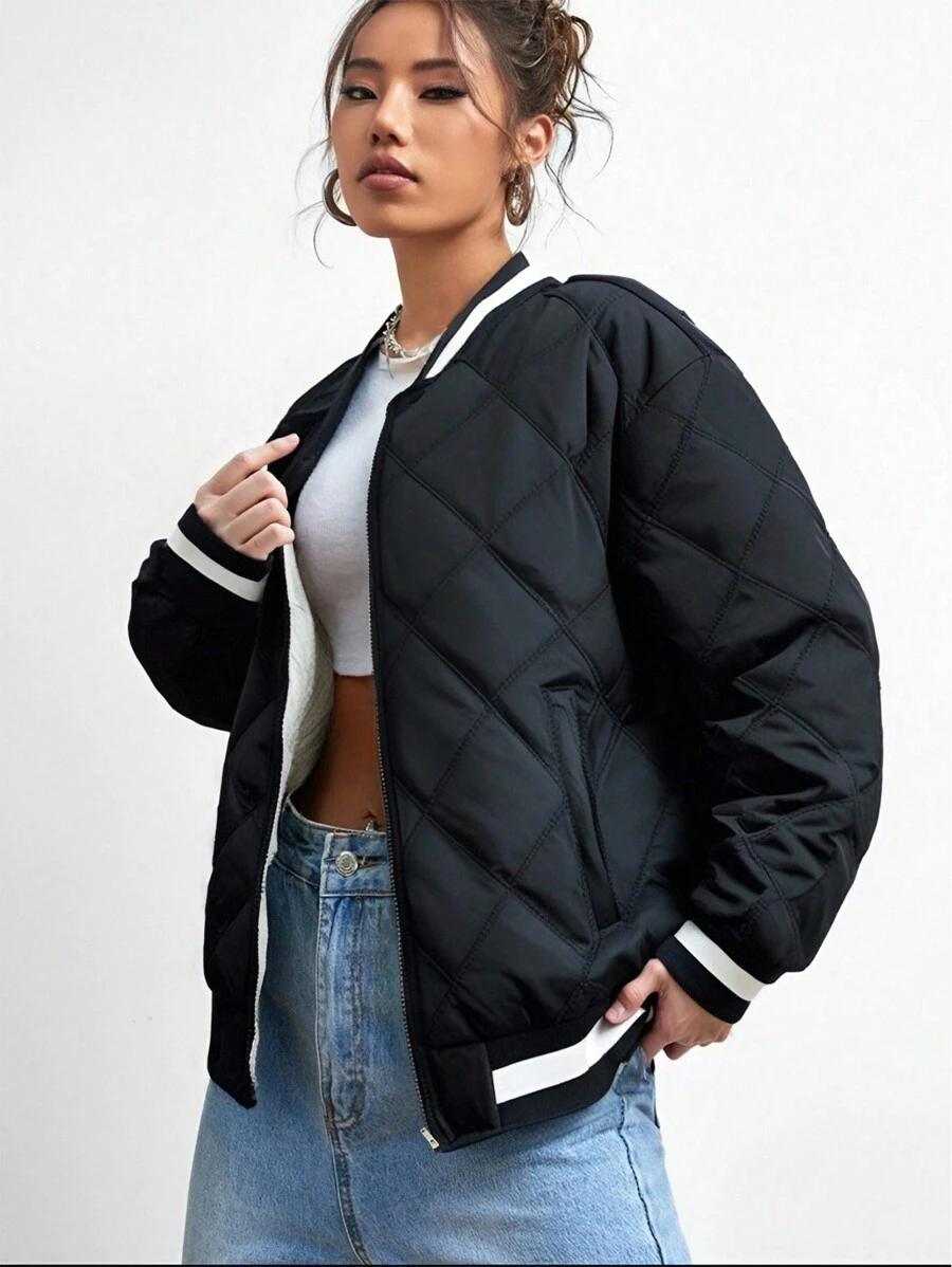 1pc Girls Teenagers Versatile Casual Outdoor Sport Thicken Fleece Jacket For Autumn/Winter