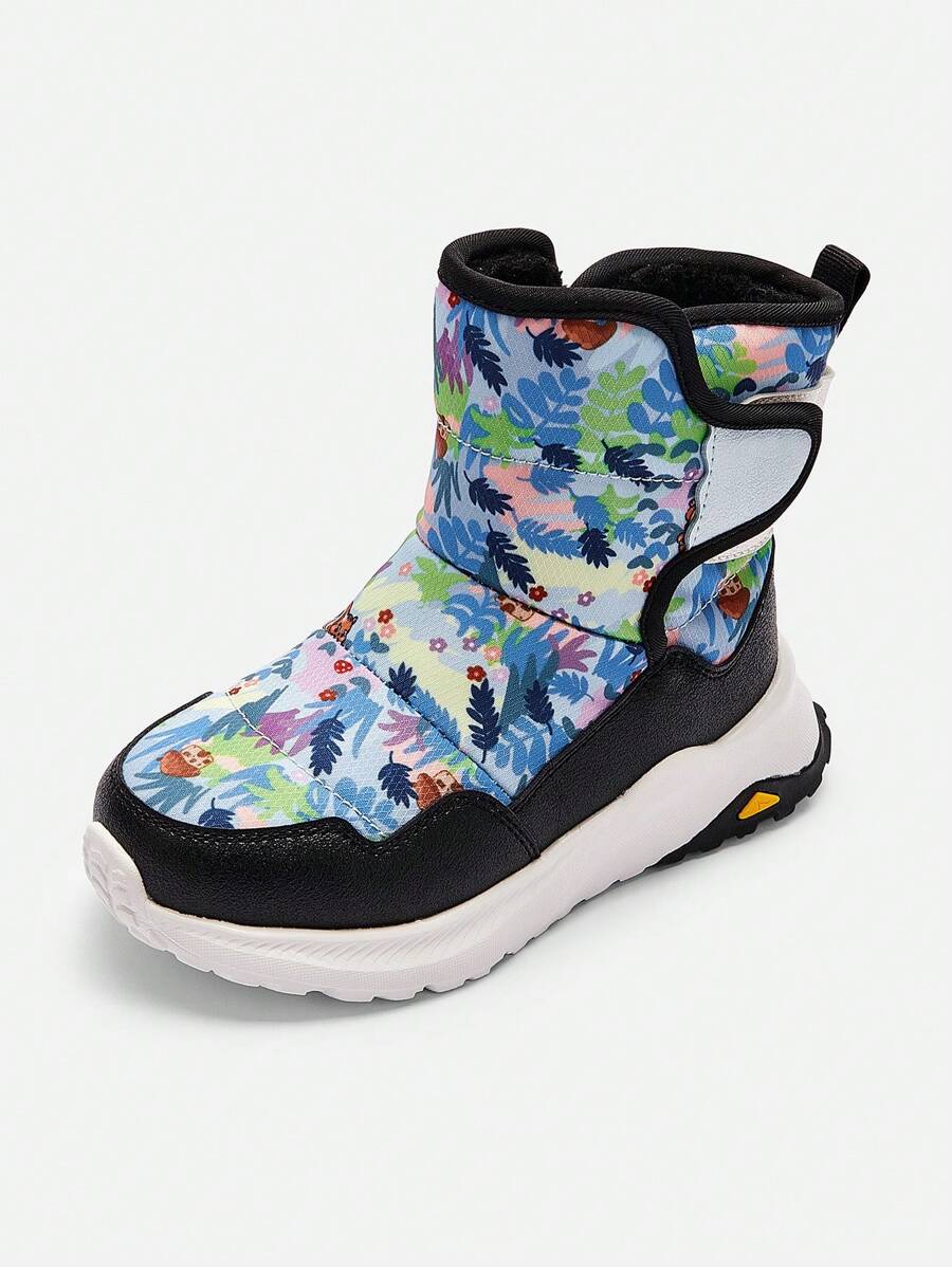 Balabala Girls' High-Top Snow Boots Winter Thermal Lined Anti-Slip Outdoor Shoes