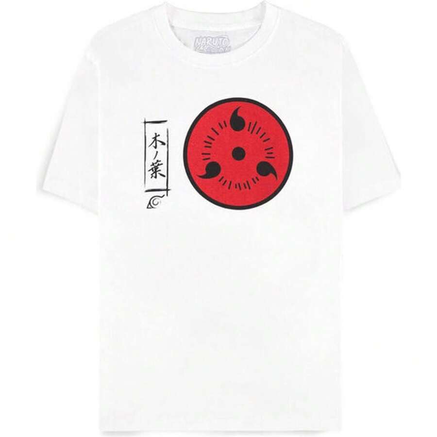 Naruto | Damska koszulka Sasuke Symbol Naruto Shippuden - Oficjalna koszulka o ekskluzywnym designie - Wygodny i nowoczesny krój - Miękki w dotyku materiał - Idealna do codziennego i swobodnego użytku