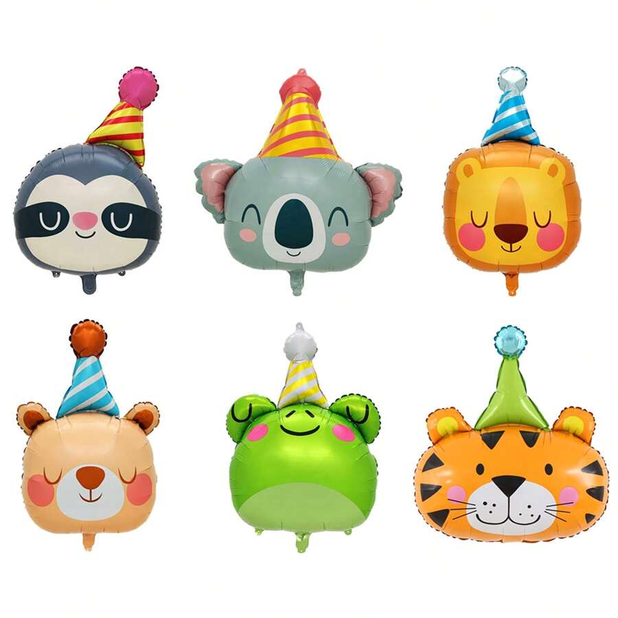 Verschiedene Größen von Tierlufballons, Faultiere, Löwen, Frösche und Bären, geeignet zur Dekoration verschiedener Anlässe wie Geburtstagsfeiern, Versammlungen und Hochzeiten