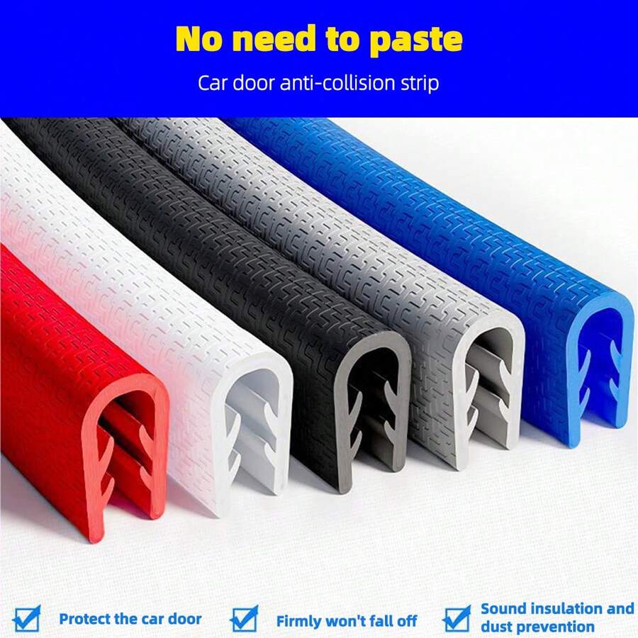 5M U Type Universal Car Door Edge Guards Trim Styling Moulding Protection Strip Anti Scratch Collision Protector Vehicle