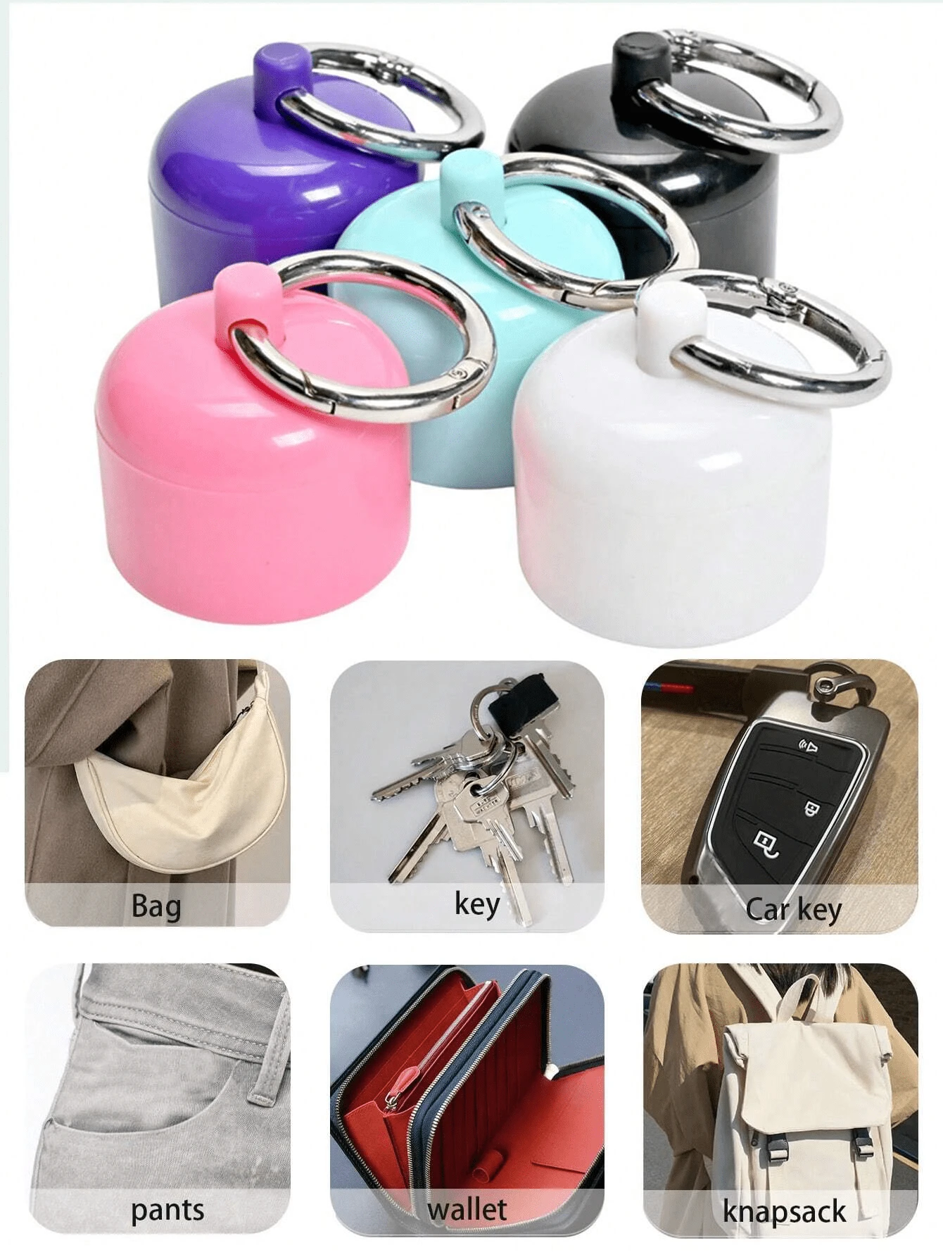 Porte-clés avec boîte de rangement, boîte de rangement pour organiseur de bijoux pour voyage, clés de voiture, téléphone, portefeuille, sac à dos, porte-clés avec bracelet