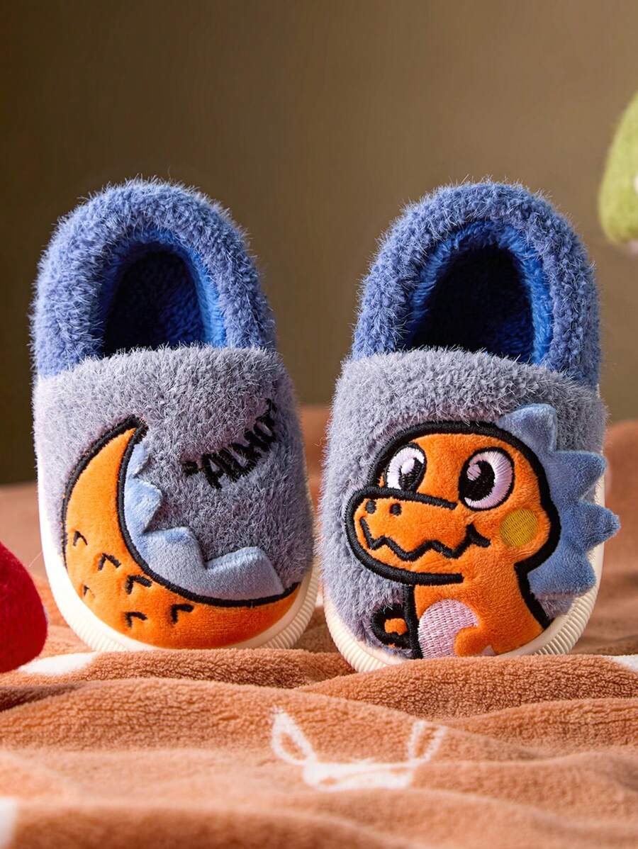 1 Paar Kinderschuhe Hausschuhe Winter Baby Innen Zuhause Kinder Hausschuhe, niedliche geschlossene Winterschuhe für Jungen