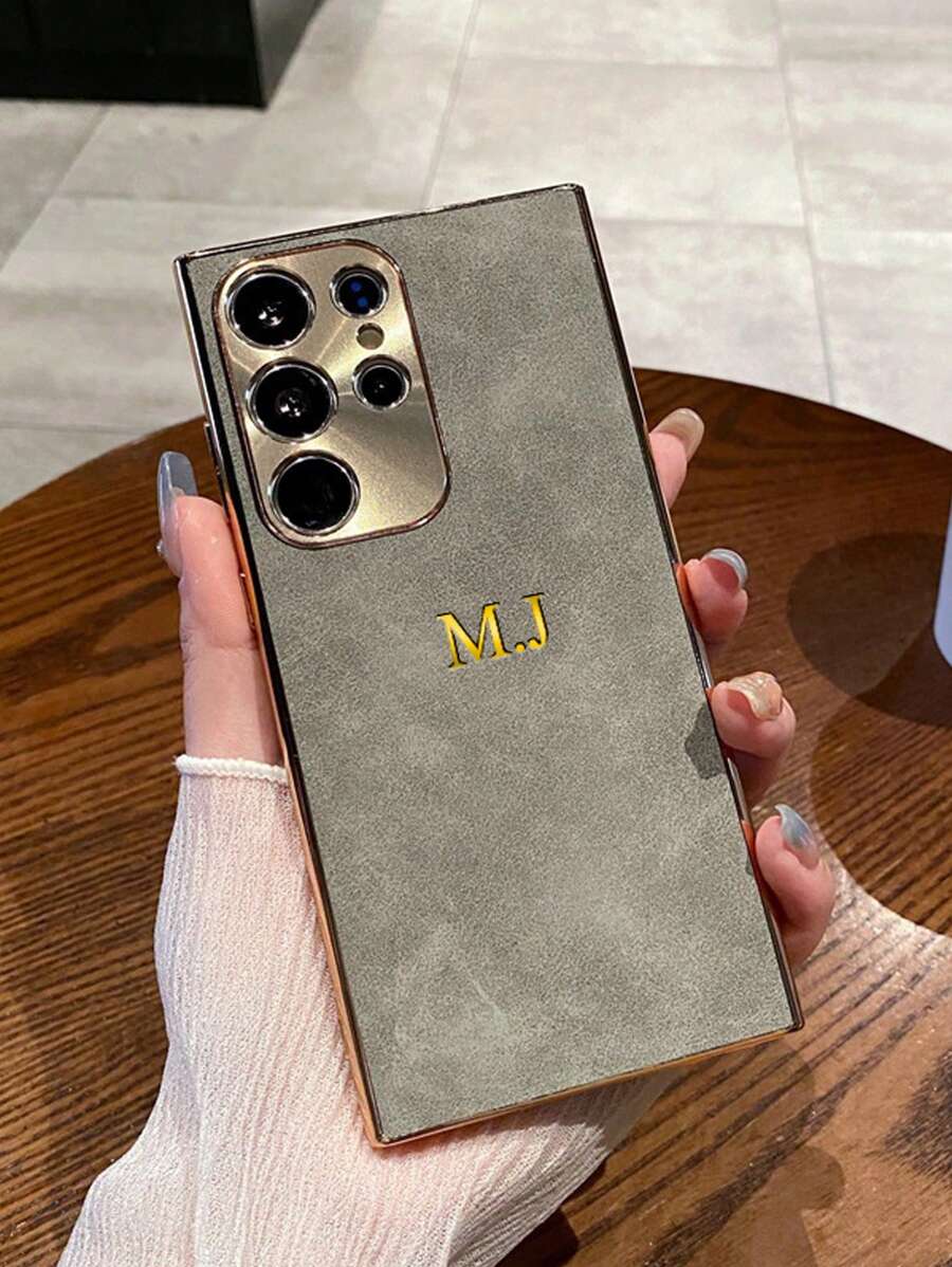 Funda personalizada compatible con Samsung Galaxy S25 S24 S23 S22 Ultra S25 S24 S23 S22 Plus con grabado de nombre, protección de cámara y marco de metal con chapado de lujo, compatible con iPhone 16 15 14 13 12 11 Pro Max, en diferentes estilos como elegante, colorido, vintage, lindo, minimalista, divertido, personalizada, única, ideal como regalo para él, ella, novio, novia, familia, amigos, abuelos, pareja, aniversarios, cumpleaños
