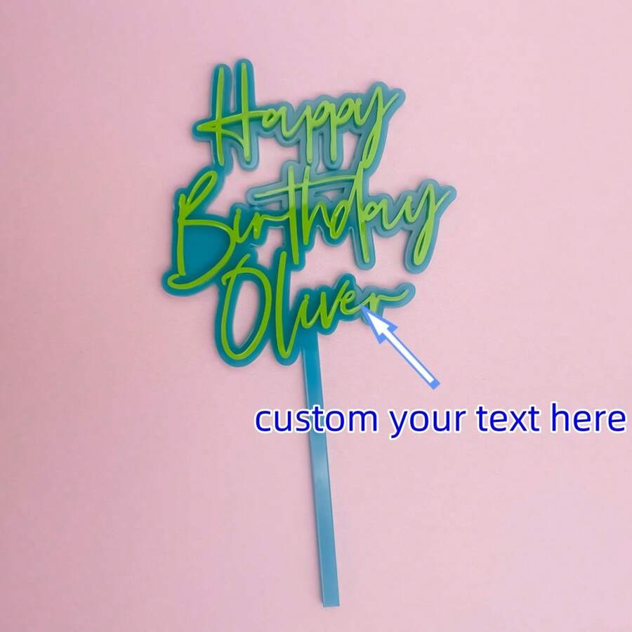 Custom Birthday Cake Decorative Banner, Happy Birthday Cake Decoration, Customized Acrylic, Suitable For Any Occasion, Birthday Anniversary Wishes, Family Friend Gathering, Personalized Design