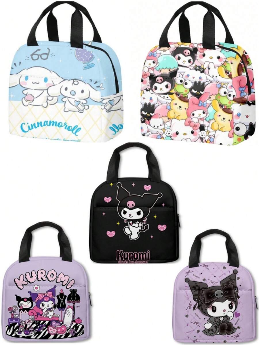 Sanrio Bolsa de lápices impresa en 3D para estudiantes de primaria y secundaria, de estilo anime kawaii y de dibujos animados, para niños y niñas, como regalo para artículos pequeños como lápiz labial, cepillo, cuidado de la piel, teléfono móvil, monedas, para uso en el hogar, regalos, vacaciones y festivales como Halloween y Navidad, de uso multifuncional.