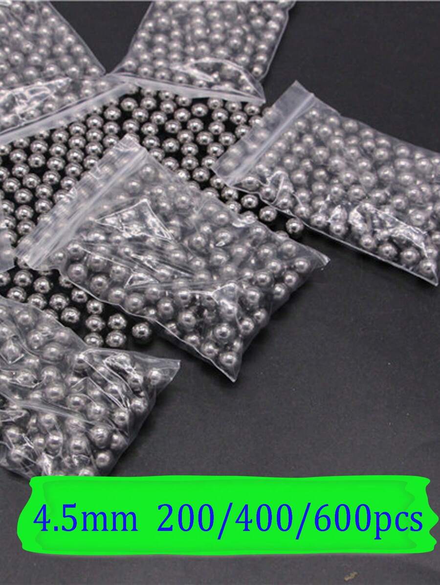 200/400/600pcs Stainless Steel Ball Bearings, 4.5mm (0.18 Inch) Size, For Slingshots, Hunting, Industrial Materials, Bicycle Bearings, Mirror Polished & Hardened