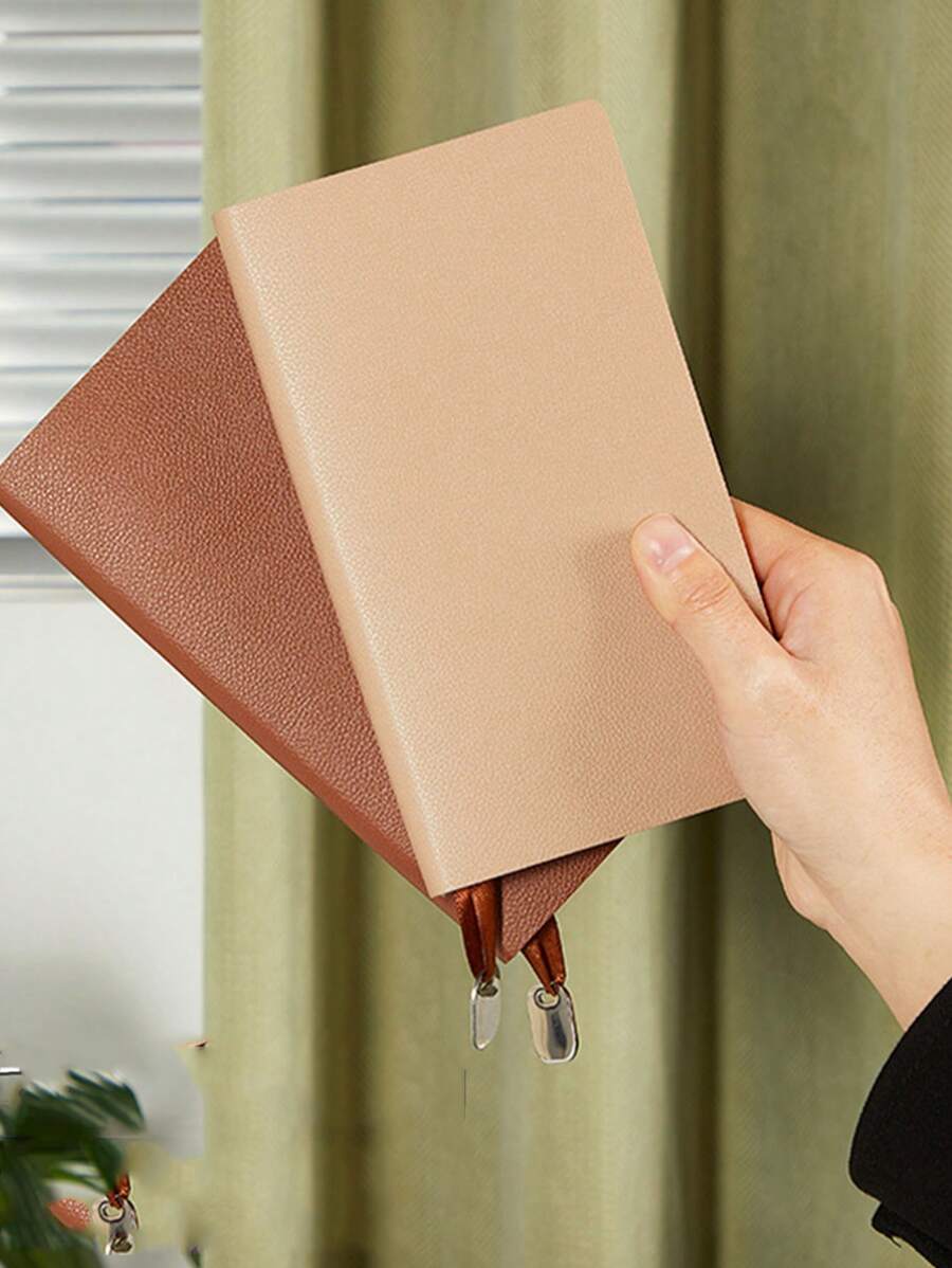 1 Stück Notizbuch im Litschihaut-Textur A6 Stil, minimalistisch, weich und bequem, leicht mitzunehmen, linierte Seiten, Business Büro Memorandum Block, klein und tragbar, in mehreren Farben erhältlich