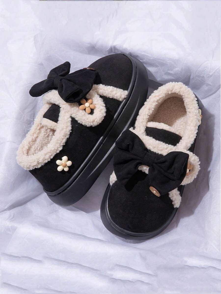 Women's Thick Fluffy Lined Slippers, Indoor/Outdoor Wear, Winter