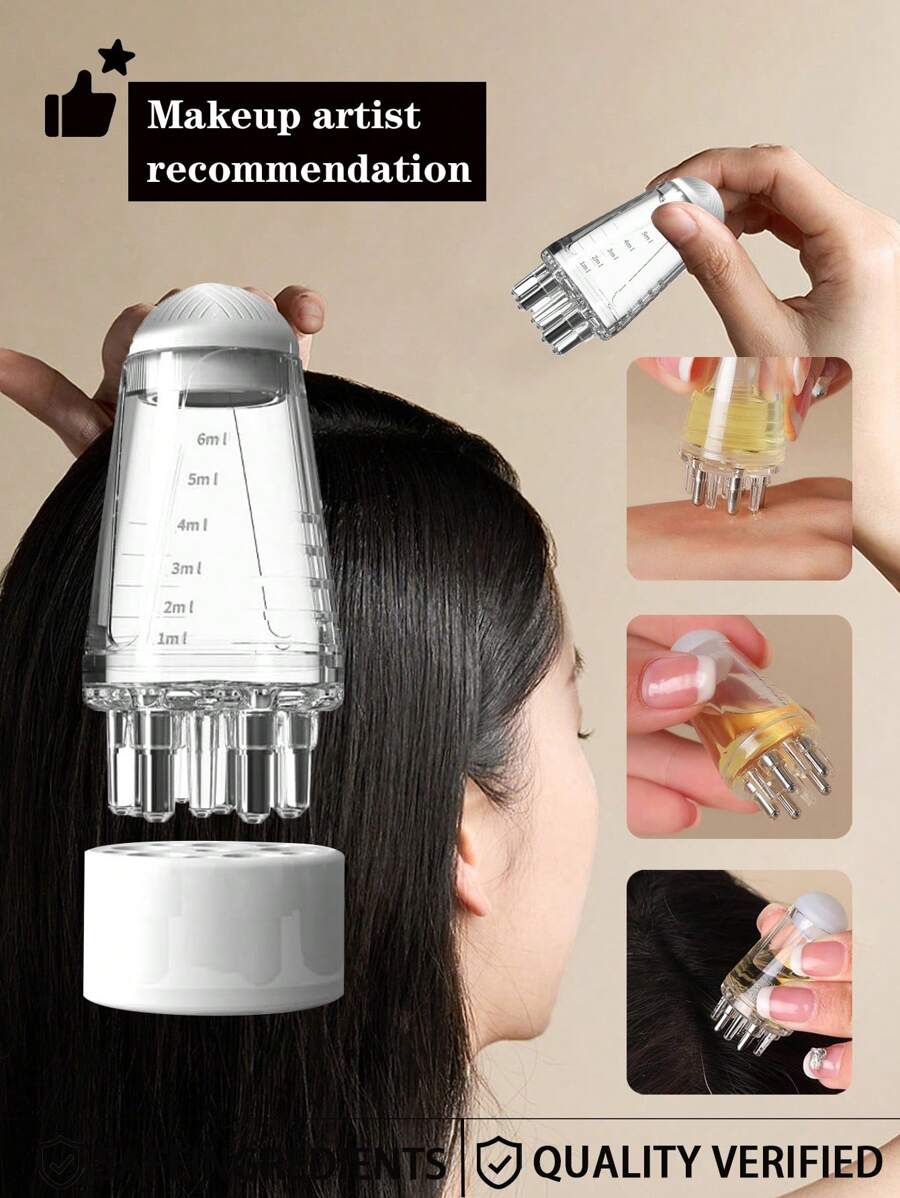 1pc Unisex Head Massage Oil Applicator, Scalp Massage Comb, Ball Tip Massage Bottle Applicator, For Hair Massage, Essential Oil Application, Ball Shaped Hair Oil Applicator Bottle, Suitable For Party, Birthday, Bar, Gift For Her, Best Friend, Teacher, New Year, Christmas, Halloween