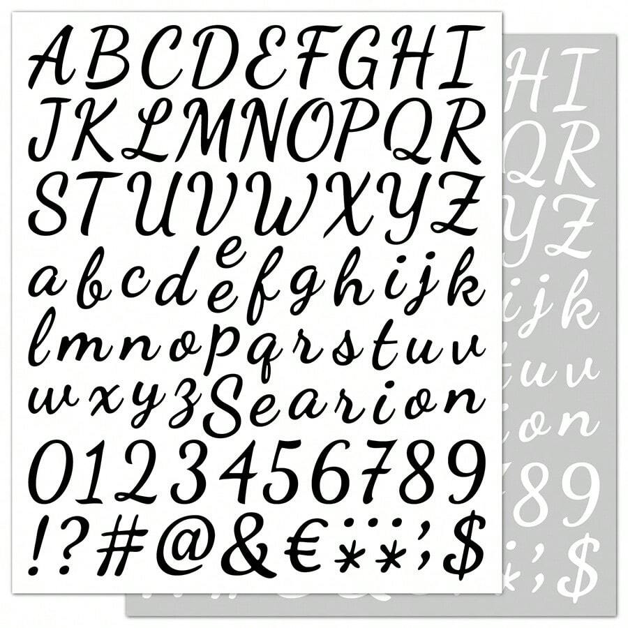 1 pieza Conjunto de letras y números de vinilo, pegatina de alfabeto cursivo autoadhesiva, calcomanía de letras y números DIY script para decorar despensa, oficina, buzón, cocina, letreros, ventana, puerta, hogar, gorra de graduación