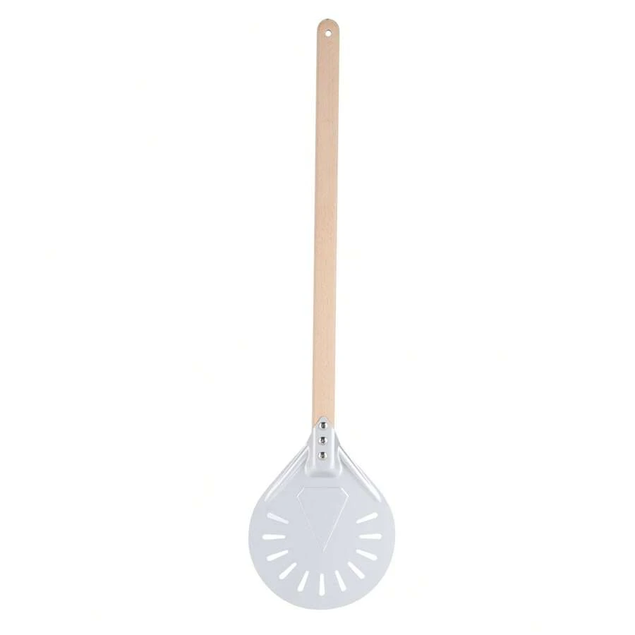 Pelle à pizza avec manche en bois amovible de 60 cm, spatule à pizza ronde antidérapante, ustensiles de cuisine, 8 pouces