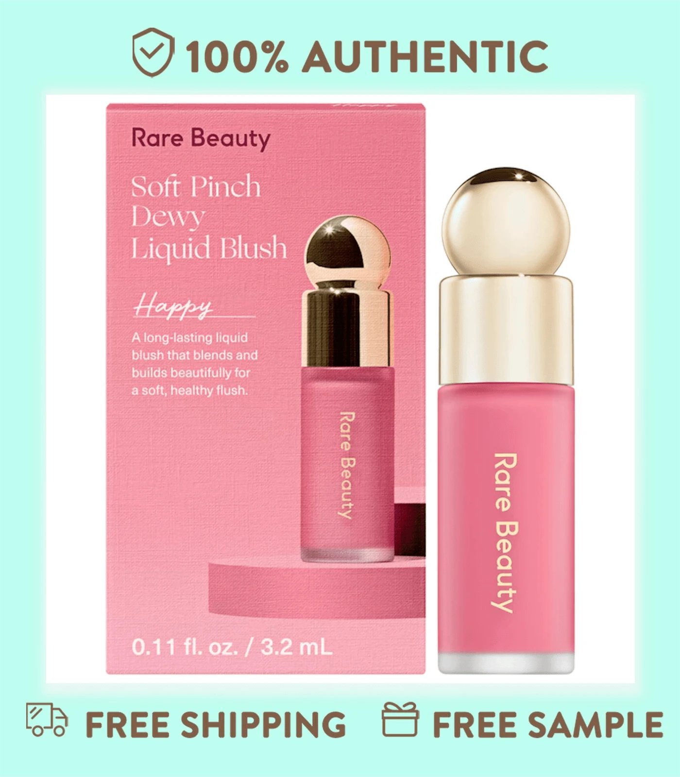 Rare Beauty by Selena Gomez Soft Pinch Dewy Liquid Blush Mini Size,Happy - Dewy Cool Pink ,Hope - Nude MauveLIMITED EDITION,(1.43ml/0.048fl.Oz ),(3.2ml/0.11fl.Oz ) - 0.11 Oz / 3.2 ML, Lightweight, Natural-Looking Flush For A Dewy Finish. Buildable, Long-Lasting Blush Perfect For On-The-Go Touch-Ups. Suitable For All Skin Tones.