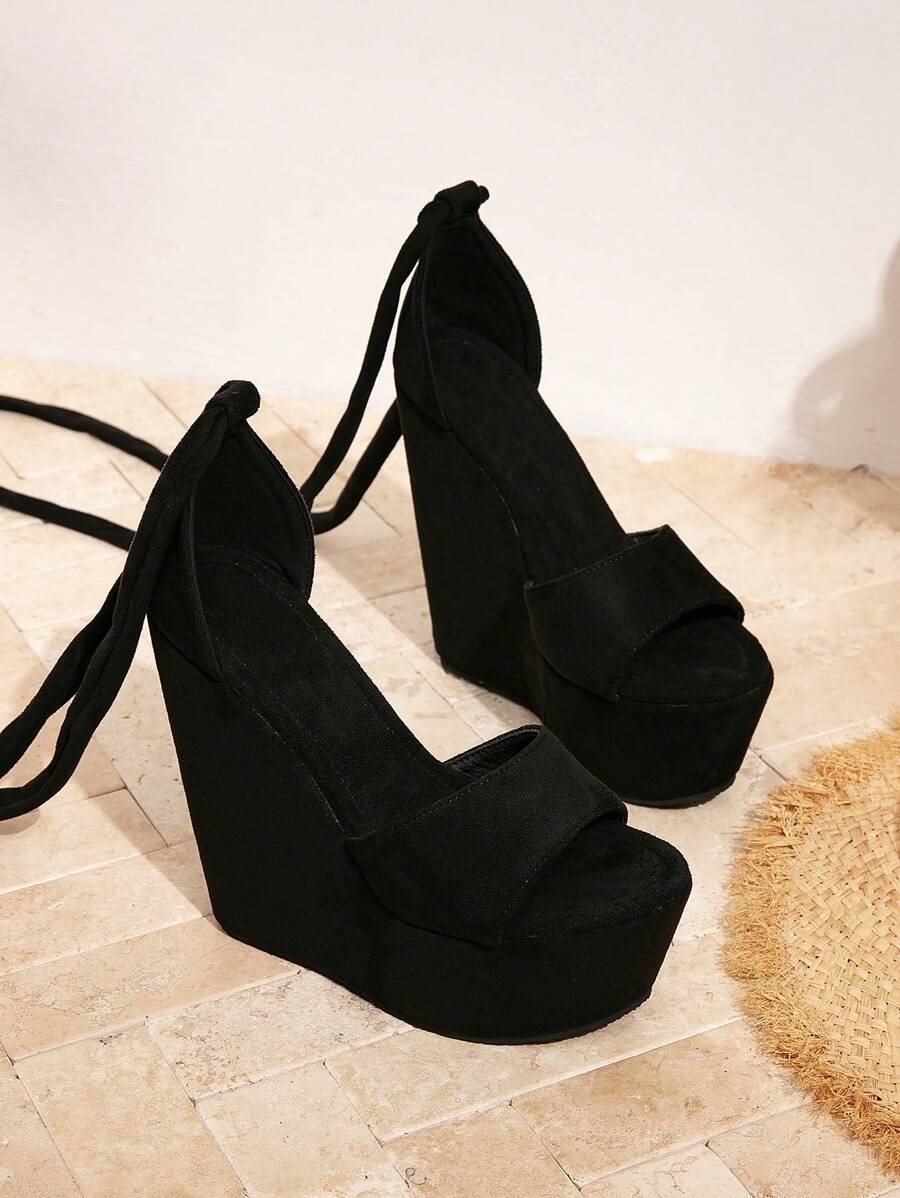Women Platform Wedge Sole Waterproof Woven Slides Sandals, Retro Style Braided Thick Bottom, Adjustable Strap, Chunky High Heel, Bohemian Design, Suitable For Spring & Vacation