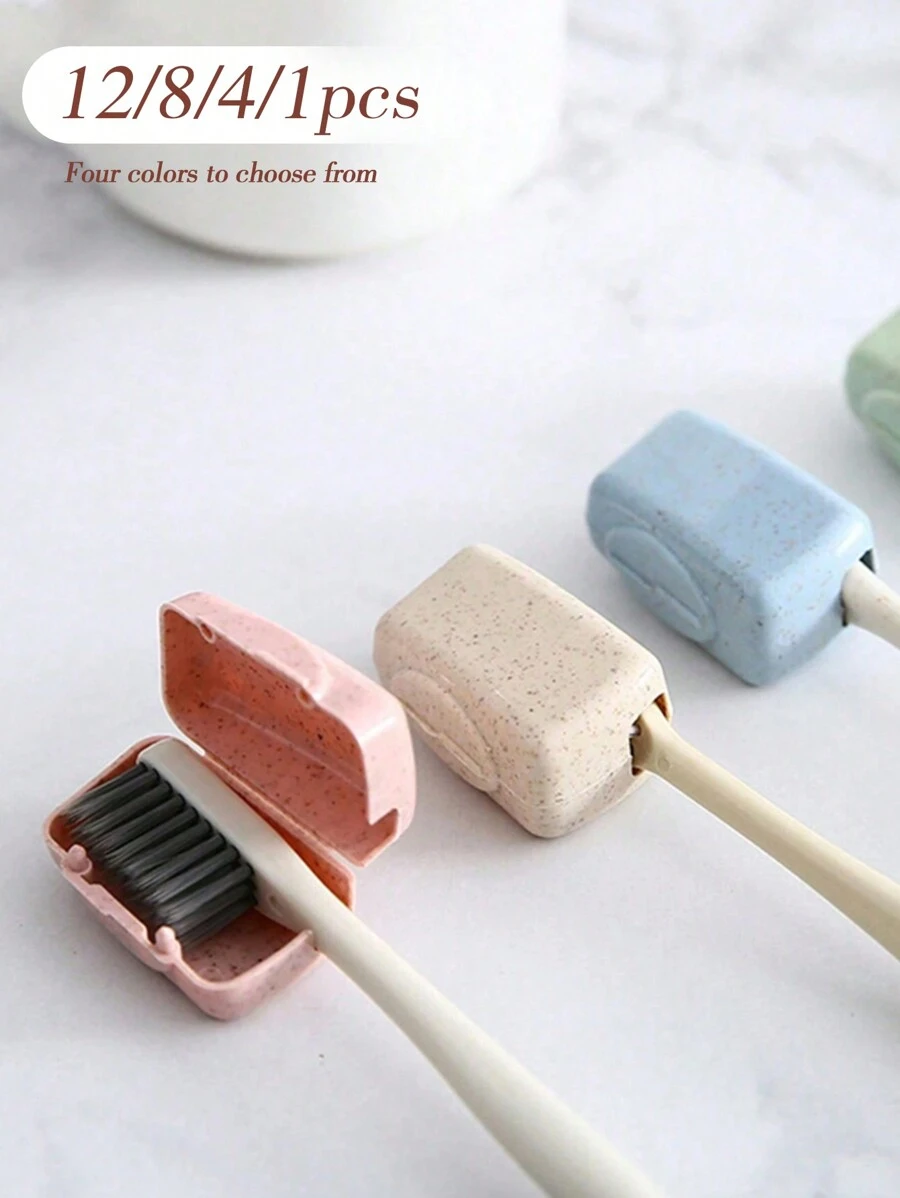 12/8/4/1 pièce Porte-brosse à dents portable - Gardez votre brosse à dents propre pendant les voyages ! Porte-brosse à dents, Porte-brosse à dents, Capuchon de tête de brosse à dents, Capuchon de tête de brosse à dents, Chapeau de brosse à dents, Protecteur de brosse à dents Accessoires de voyage Retour à l'école