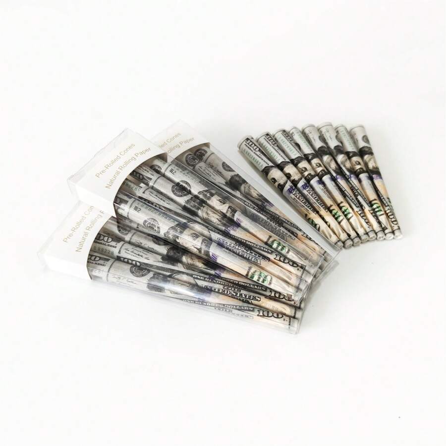 Nuevos Papeles de Fumar Verdes de 110MM Forma de Cono King Size, 8 Conos Preenrollados por caja