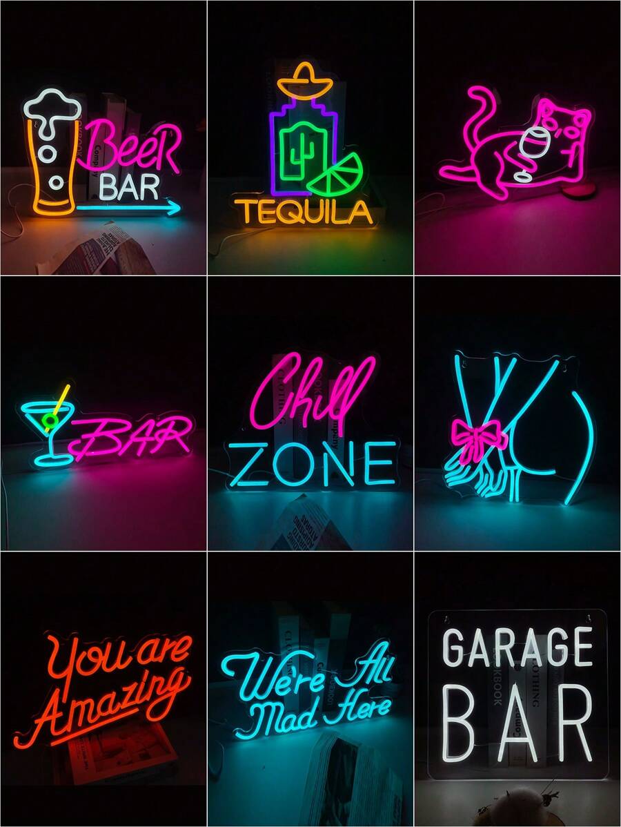 1pc Neon Sign LED Decorative Light, USB Powered, Suitable For Bar, Bedroom, Party, Club, Man Cave, Nightclub, Retail Store