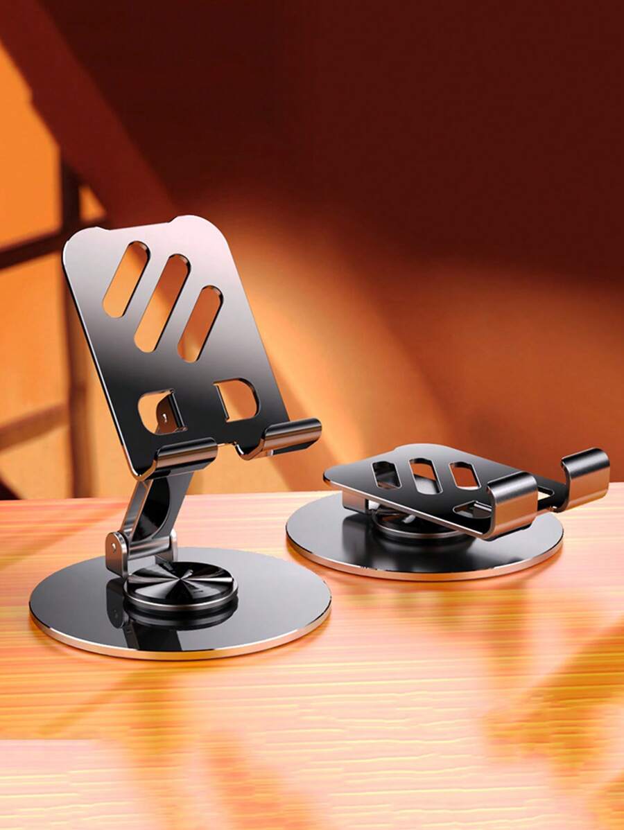 1pc Metal Sturdy Rotatable Desktop Mobile Phone Stand Compatible With IPhone, Android Phone, Gift For Birthday, Family, Friends Phone Holder, Phone Accessories