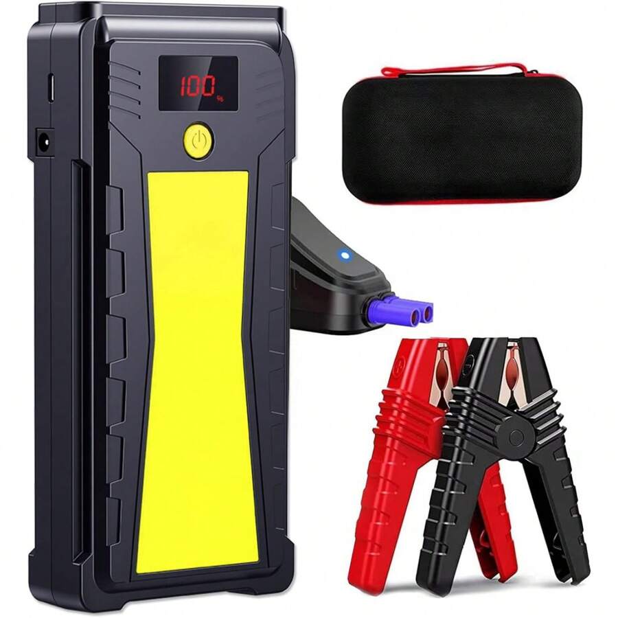 Jump Starter - 3 In 1 Car Battery Jump Starter - 2500A 12V 21000mAh Portable Charger, Jump Box, Battery Booster Pack With LCD Display (For 8L Gas/6.5L )