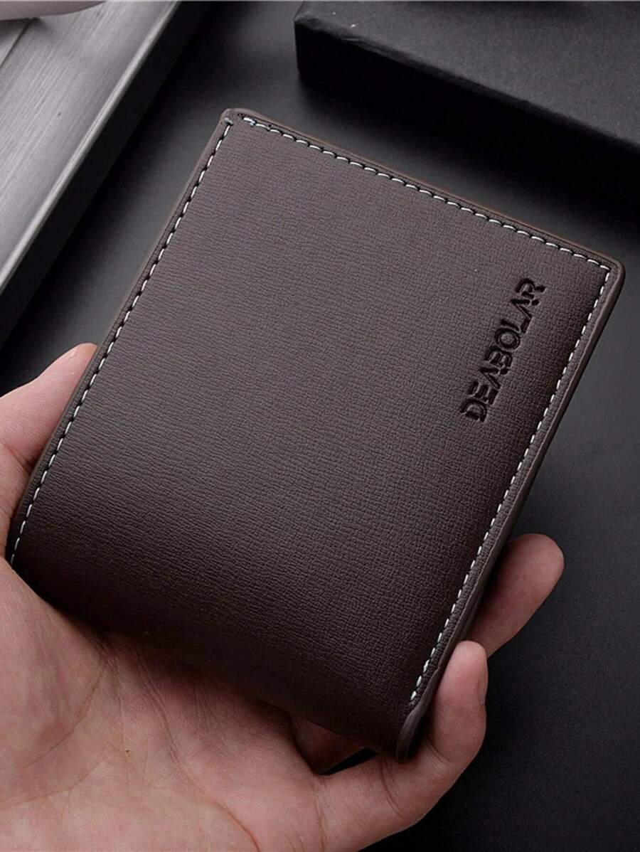 1 pieza Billetera corta para hombre, moda simple ultraligera multifunción monedero, portador de tarjetas de gran capacidad, billetera pequeña adecuada para tarjetas de identificación, tarjetas de crédito, regalos para adolescentes, casual, al aire libre, deportiva, vacaciones, viajes, graduación, accesorios de vestir de cumpleaños