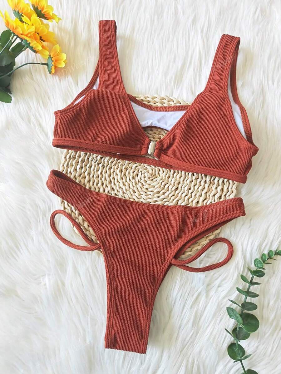 Women S Cut Out Sexy Bikini Set Vintage Slender Swimsuit Real Photos Shein Uk